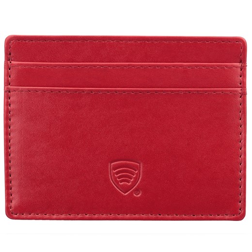 Skórzane damskie etui blokujące karty zbliżeniowe RFID (Czerwony) Koruma Uniwersalny okazyjna cena Koruma ID Protection
