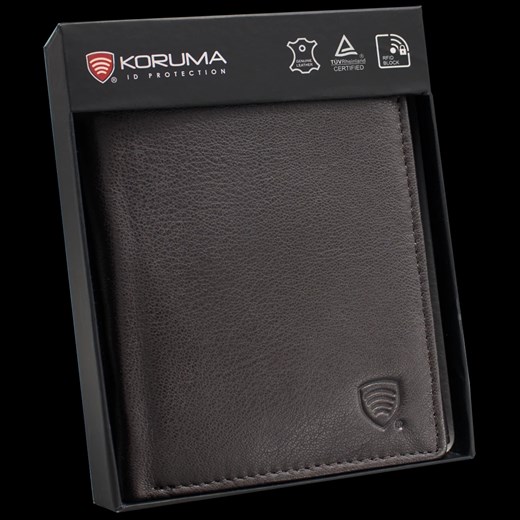 Portfel męski skórzany z ochroną RFID BLOCK (brąz) ze sklepu Koruma ID Protection w kategorii Portfele męskie - zdjęcie 164580009