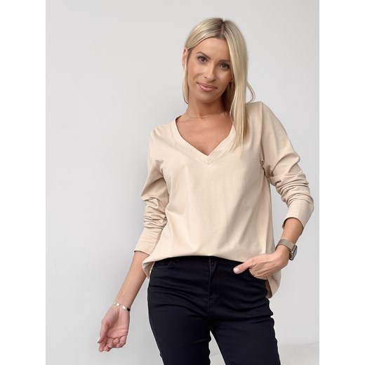 Bluzka Basic V-line Beige Cloth S/M Clothstore