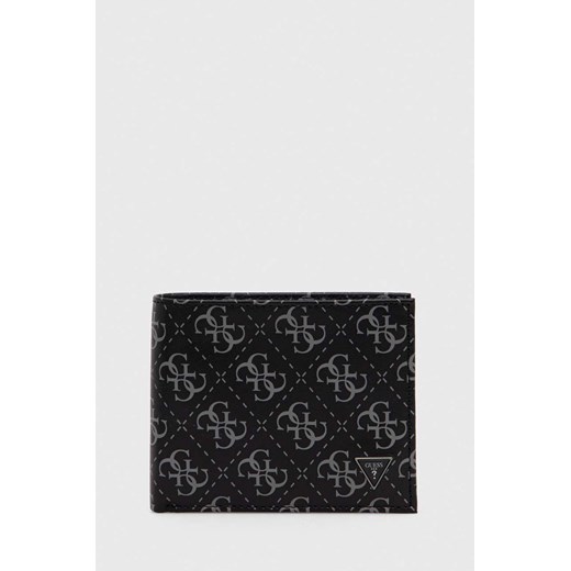 Guess portfel skórzany VEZZOLA kolor czarny SMVELE LEA20 ze sklepu ANSWEAR.com w kategorii Portfele męskie - zdjęcie 164581438