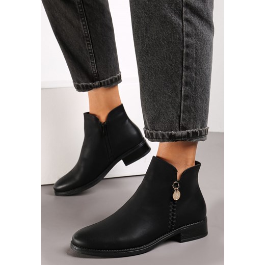 Czarne Botki Sztyblety Tille Renee 41 promocja renee.pl
