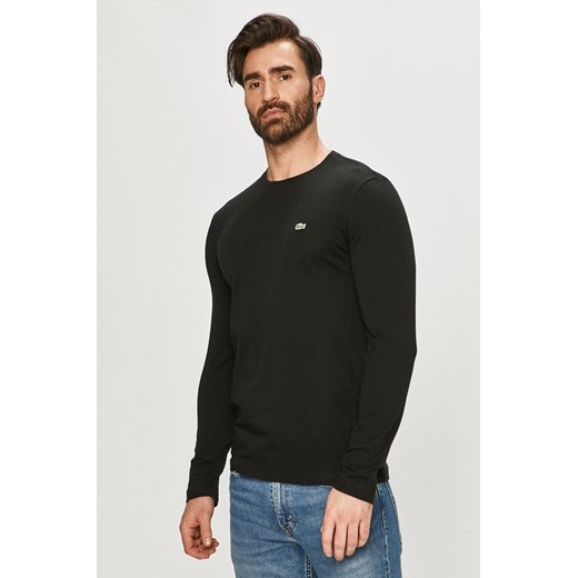 Lacoste Longsleeve bawełniany TH2040 kolor czarny gładki TH2040-031 ze sklepu PRM w kategorii T-shirty męskie - zdjęcie 164651438