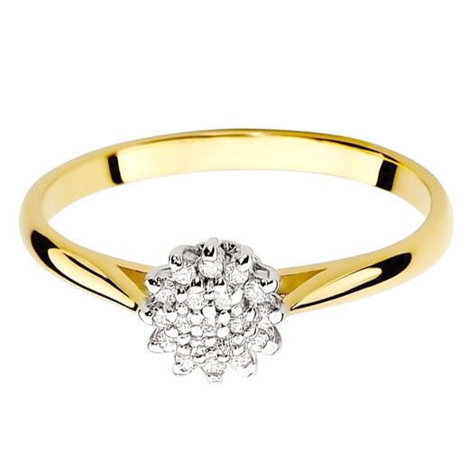 złoty pierścionek 585 z białym złotem i diamentami Lovrin LOVRIN