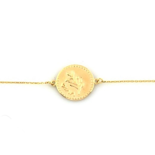złota bransoletka 333 celebrytka z monetą Lovrin LOVRIN