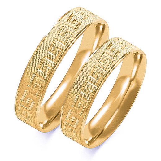 obrączka ślubna złota 585 grecki wzór Lovrin LOVRIN