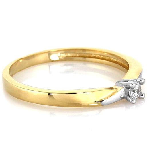 12r złoty pierścionek 585 białe złoto cyrkonie 1.57g Lovrin LOVRIN