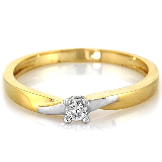złoty pierścionek 333 białe złoto cyrkonie Lovrin LOVRIN