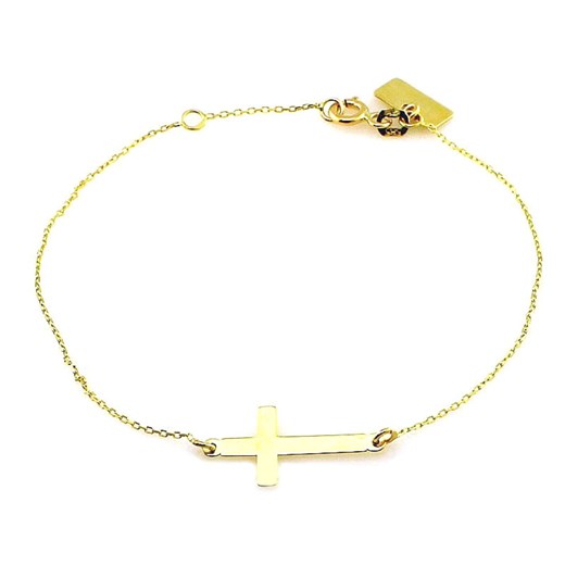 złota bransoletka 585 celebrytka krzyż krzyżyk na prezent Lovrin LOVRIN
