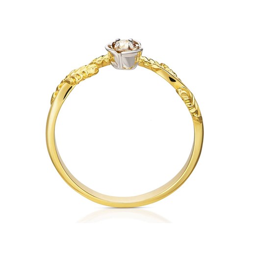złoty pierścionek 333 kwiat z cyrkoniami białe złoto Lovrin LOVRIN