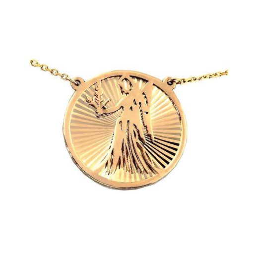 złoty naszyjnik 585 panna dwustronny znak zodiaku Lovrin LOVRIN
