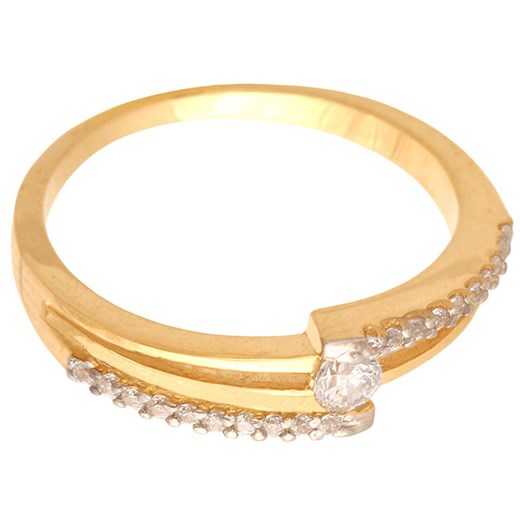 złoty pierścionek 585 połączone oczka białe złoto 19r Lovrin wyprzedaż LOVRIN