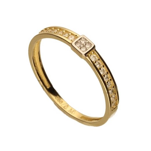 złoty pierścionek 585 klasyczny z cyrkoniami 0,91 g Lovrin LOVRIN