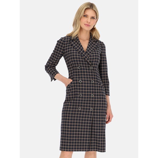 Granatowo-beżowa sukienka marynarka Potis & Verso Max Potis & Verso 38 Eye For Fashion