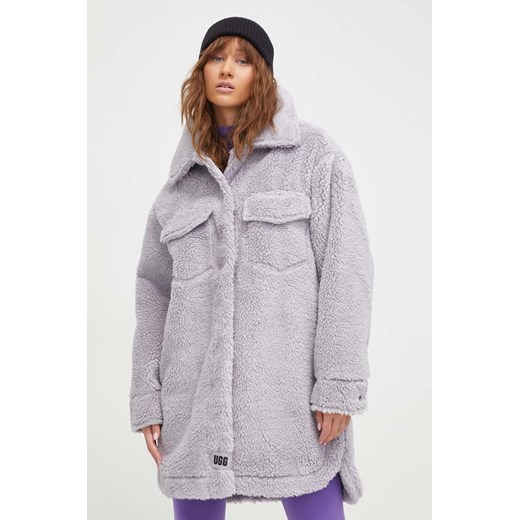 UGG kurtka damska kolor fioletowy przejściowa oversize S ANSWEAR.com