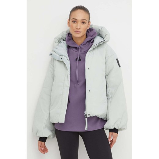 adidas kurtka puchowa damska kolor zielony zimowa oversize M ANSWEAR.com
