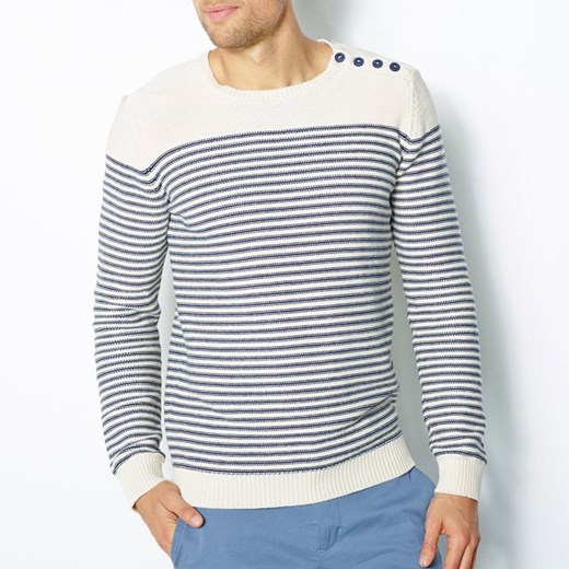 Sweter w marynarskim stylu la-redoute-pl szary abstrakcyjne wzory