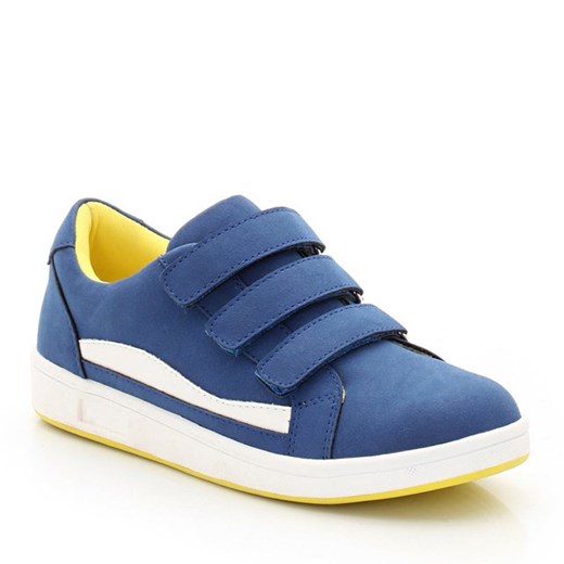 Buty sportowe niskie, zapinane na rzepy la-redoute-pl niebieski łatki