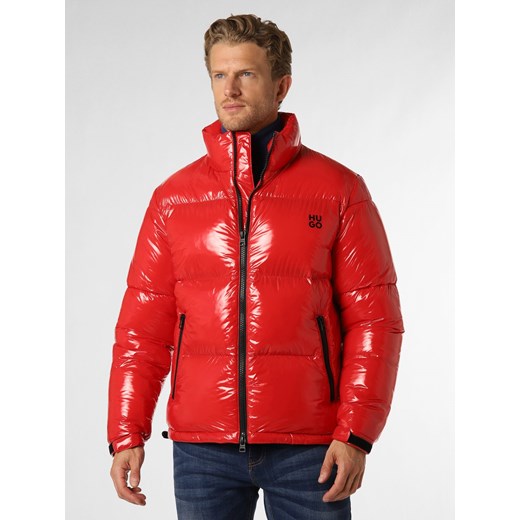 HUGO Męska kurtka pikowana Mężczyźni czerwony jednolity ze sklepu vangraaf w kategorii Kurtki męskie - zdjęcie 164689998