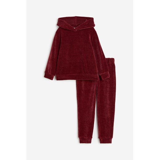 H & M - Komplet z szenili 2-częściowy - Czerwony H & M 134 (8-9Y) H&M