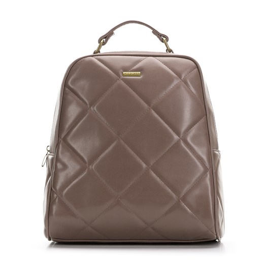 Damski plecak z geometrycznie pikowanym przodem beżowy ze sklepu WITTCHEN w kategorii Plecaki - zdjęcie 164690889
