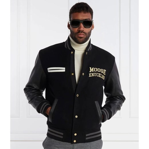 Moose Knuckles Wełniana kurtka bomber | Regular Fit | z dodatkiem skóry ze sklepu Gomez Fashion Store w kategorii Kurtki męskie - zdjęcie 164696987