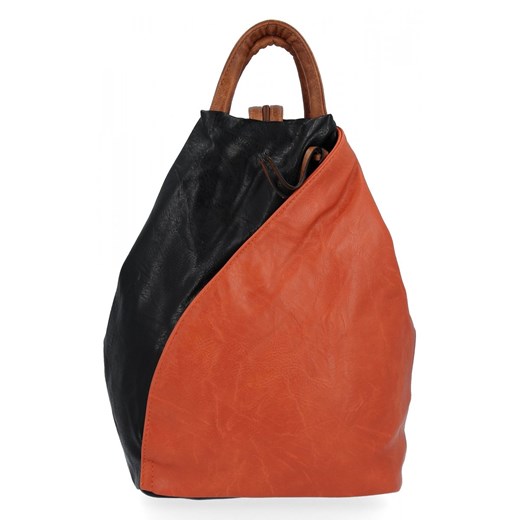 Uniwersalny Plecak Damski firmy Hernan HB0137 Pomarańczowy/Czarny ze sklepu PaniTorbalska w kategorii Plecaki - zdjęcie 164720435