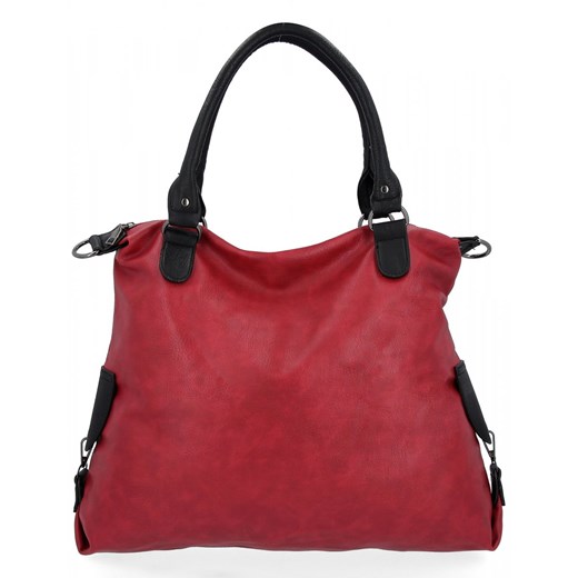 Torebka Damska XXL firmy Hernan Shopper Bag HB0135 Bordowa ze sklepu PaniTorbalska w kategorii Torby Shopper bag - zdjęcie 164721475