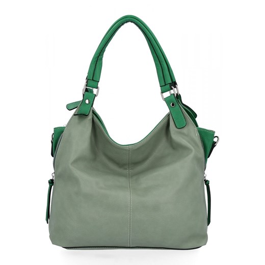 Uniwersalna Torebka Damska XL firmy Hernan HB0153 Jasno Zielona ze sklepu PaniTorbalska w kategorii Torby Shopper bag - zdjęcie 164723335