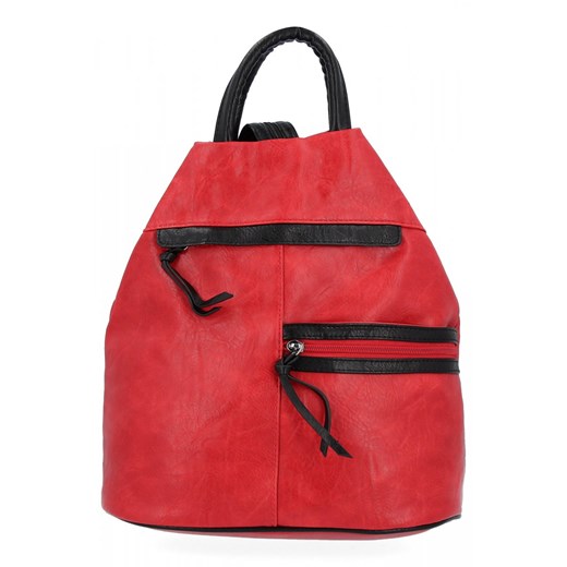 Uniwersalny Plecak Damski firmy Hernan HB0195 Czerwony ze sklepu PaniTorbalska w kategorii Plecaki - zdjęcie 164723556