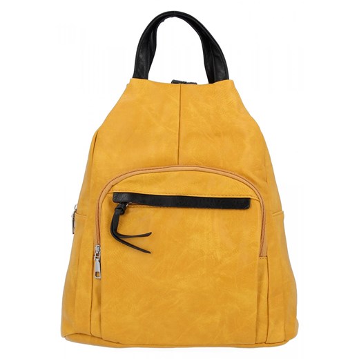 Miejski Plecak Damski Na Co Dzień firmy Hernan HB0370 Żółty ze sklepu PaniTorbalska w kategorii Plecaki - zdjęcie 164724077