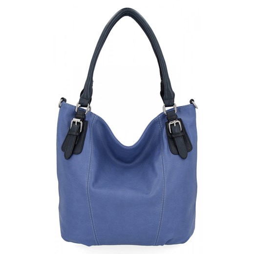 Uniwersalna Torebka Damska XL firmy Hernan HB0388 Niebieska ze sklepu PaniTorbalska w kategorii Torby Shopper bag - zdjęcie 164724137