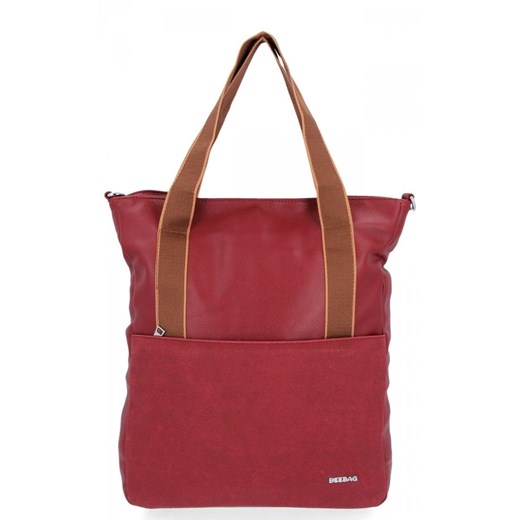 Torebka Uniwersalna Shopper Bag Bee Bag Bordowa 1752A558 ze sklepu PaniTorbalska w kategorii Torby Shopper bag - zdjęcie 164727385