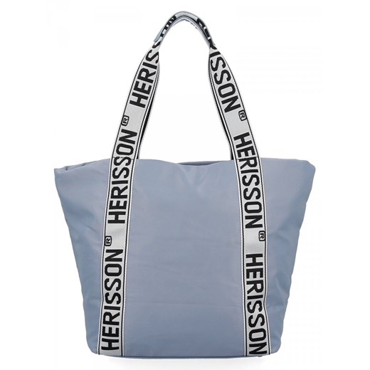 Modna Torebka Damska Shopper Bag firmy Herisson 1502H431 Błękitna ze sklepu PaniTorbalska w kategorii Torby Shopper bag - zdjęcie 164728407