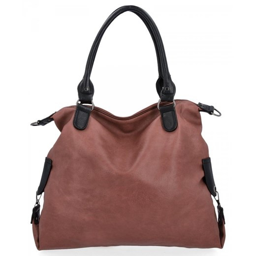 Torebka Damska XXL firmy Hernan Shopper Bag Brudny Róż ze sklepu PaniTorbalska w kategorii Torby Shopper bag - zdjęcie 164729566