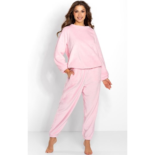 Ciepły różowy dres piżama Kimberly, Kolor różowy, Rozmiar S/M, Momenti per me ze sklepu Intymna w kategorii Piżamy damskie - zdjęcie 164737569