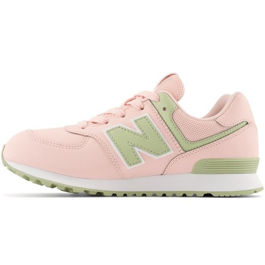 Różowe buty sportowe damskie New Balance w stylu casual na płaskiej podeszwie sznurowane