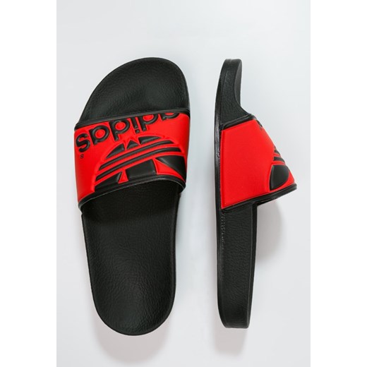 adidas Originals ADILETTE Sandały kąpielowe core black/red zalando czarny ocieplane