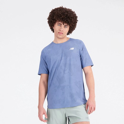 Koszulka męska New Balance MT33281MYL – niebieska ze sklepu New Balance Poland w kategorii T-shirty męskie - zdjęcie 164789658