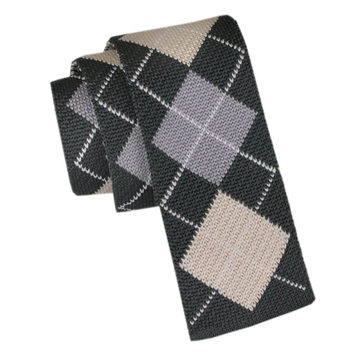 Krawat Knit (Dzianinowy) - Wzór Geometryczny - Alties - Kolorowy KRALTS1006 ze sklepu JegoSzafa.pl w kategorii Krawaty - zdjęcie 164795446