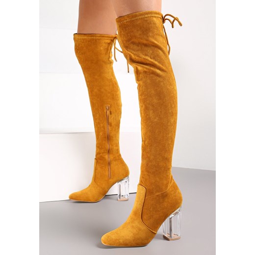 Kozaki damskie Renee zimowe na obcasie na zamek 