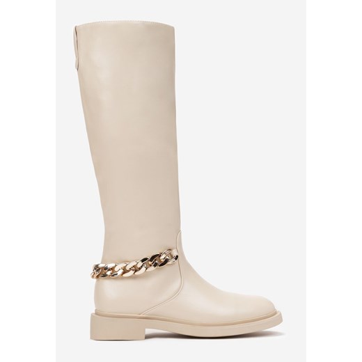 Beżowe Kozaki Demiopis Renee 38 renee.pl wyprzedaż