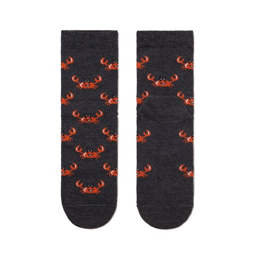 Szare skarpetki damskie w kraby Classic, Kolor szary-wzór, Rozmiar 36-37, Conte ze sklepu Intymna w kategorii Skarpetki damskie - zdjęcie 164874986