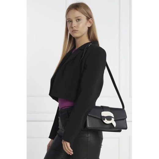 Listonoszka Karl Lagerfeld czarna elegancka średnia na ramię skórzana 