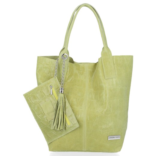 Uniwersalna Torebka Skórzana XL Shopper Bag w motyw zwierzęcy firmy Vittoria Vittoria Gotti One Size PaniTorbalska