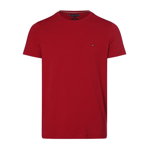 Tommy Hilfiger T-shirt męski Mężczyźni Dżersej malinowy jednolity ze sklepu vangraaf w kategorii T-shirty męskie - zdjęcie 164877355