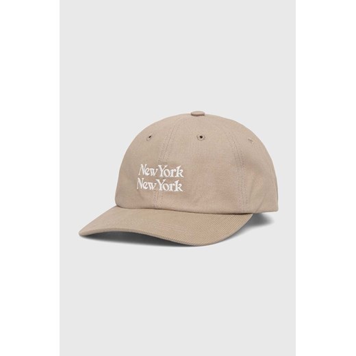 Corridor czapka z daszkiem bawełniana NY NY Cap kolor beżowy z aplikacją HT0089-K ze sklepu PRM w kategorii Czapki z daszkiem damskie - zdjęcie 164882788