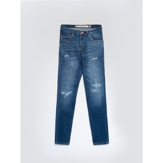 Jeansy męskie skinny z przetarciami niebieskie Deric 368 ze sklepu Big Star w kategorii Jeansy męskie - zdjęcie 164883755