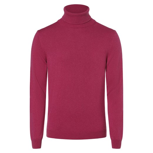Finshley & Harding Męski sweter z mieszanki kaszmiru i jedwabiu Mężczyźni Jedwab purpurowy jednolity ze sklepu vangraaf w kategorii Swetry męskie - zdjęcie 164884116