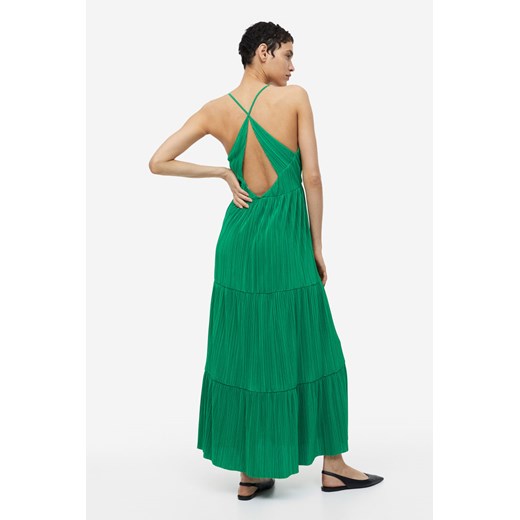 H & M - Długa sukienka plisowana - Zielony H & M L H&M