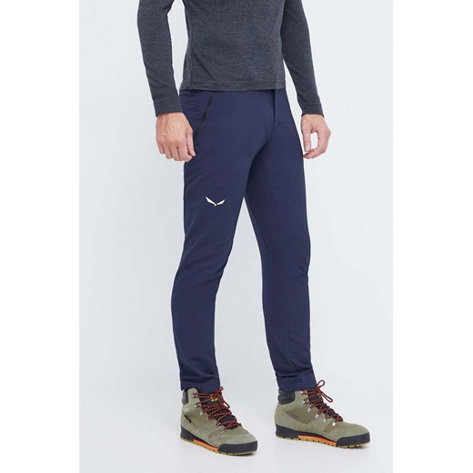 Salewa spodnie outdoorowe Puez Dolomitic 2 męskie kolor granatowy ze sklepu ANSWEAR.com w kategorii Spodnie męskie - zdjęcie 164892668
